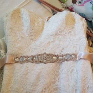 Beautiful Rose Gold and Rhinestone Sash